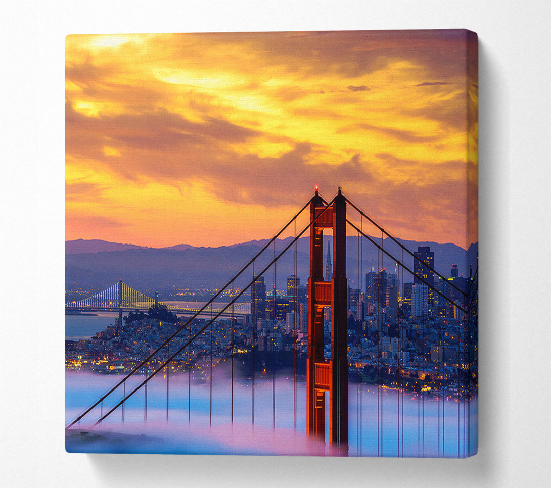  A Canvas Print of Mist Through The Golden Gate Bridge Canvas Print