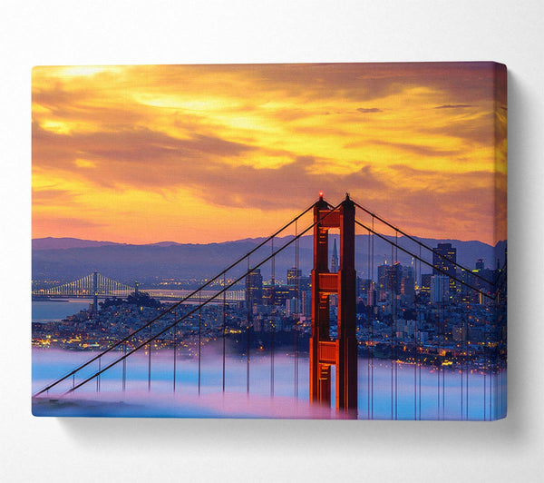  A Canvas Print of Mist Through The Golden Gate Bridge Canvas Print