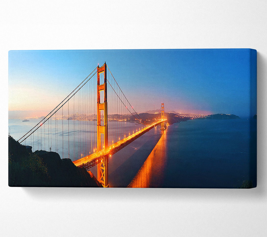  A Canvas Print of Reflections Of The Golden Gate Bridge Canvas Art