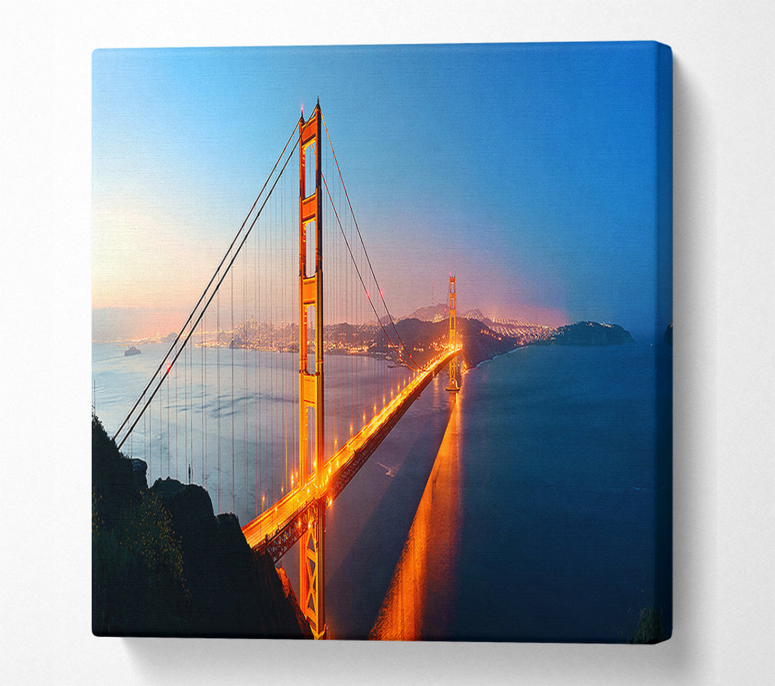  A Canvas Print of Reflections Of The Golden Gate Bridge Canvas Art