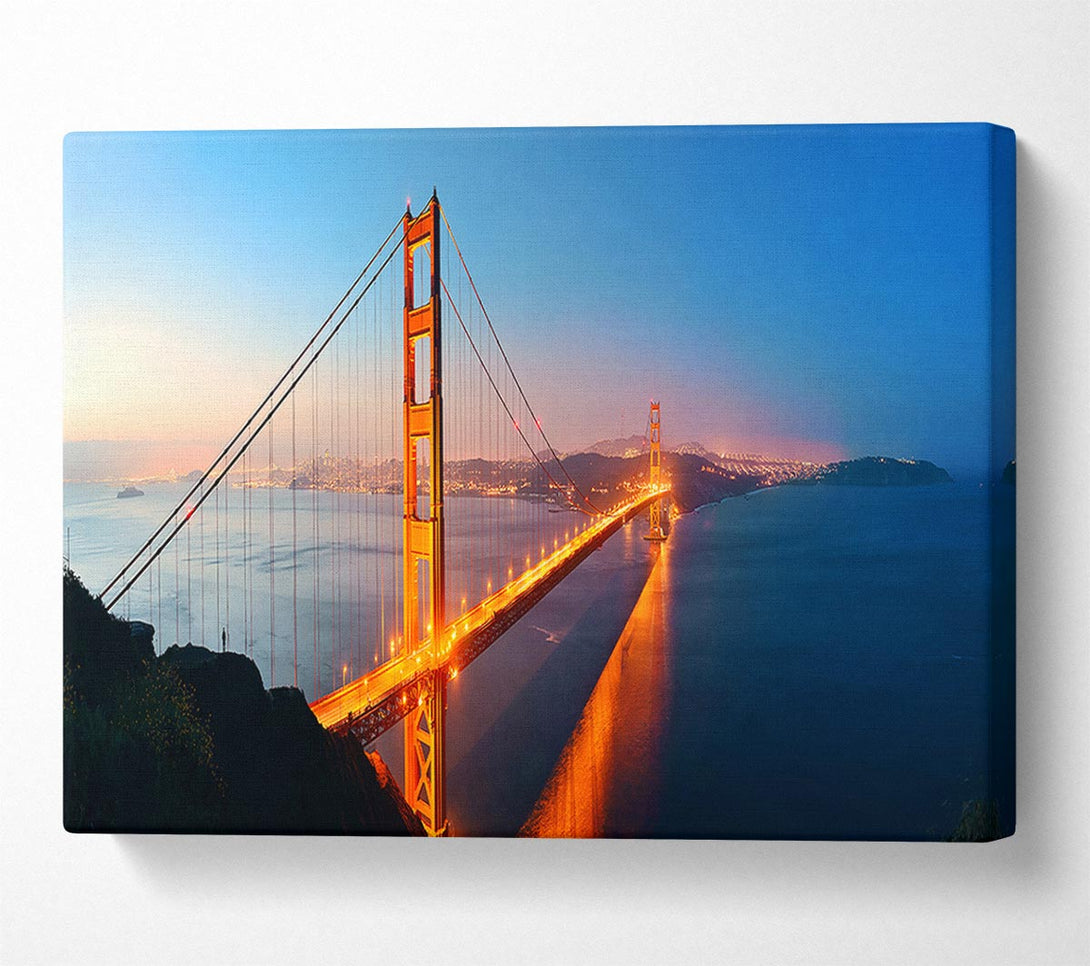  A Canvas Print of Reflections Of The Golden Gate Bridge Canvas Art