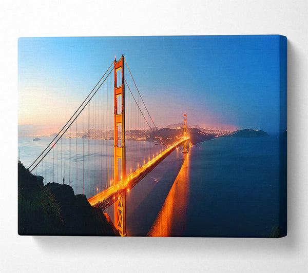  A Canvas Print of Reflections Of The Golden Gate Bridge Canvas Art