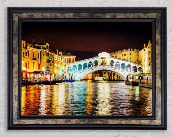 Rialto In Lights Framed Print