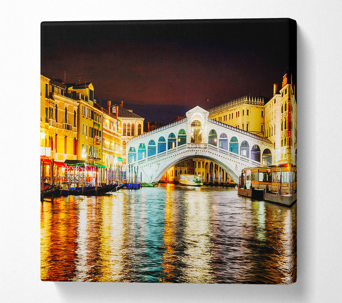  A Canvas Print of Rialto In Lights Canvas Print