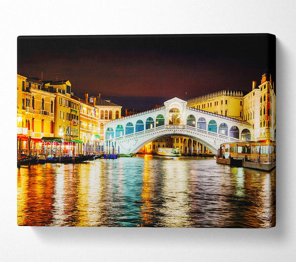  A Canvas Print of Rialto In Lights Canvas Print
