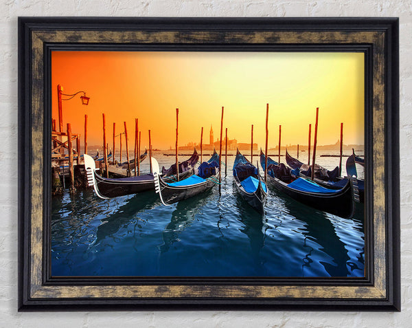 Gondola Line Up 6 Framed Print