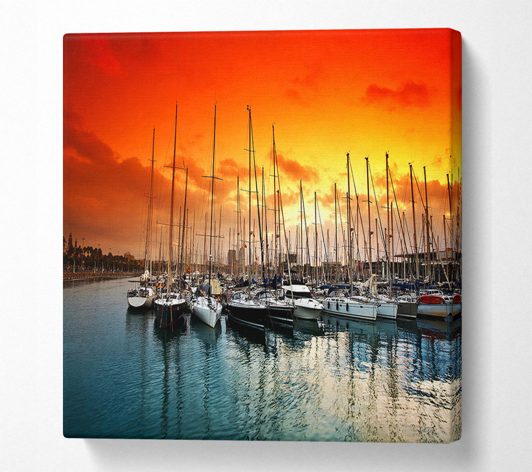  A Canvas Print of Harbour Sunset Canvas Art