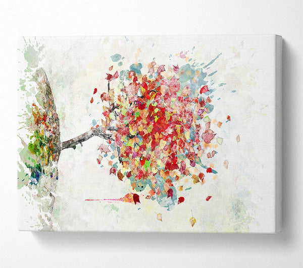  A Canvas Print of Leaves Falling From The Magical Tree Canvas Print