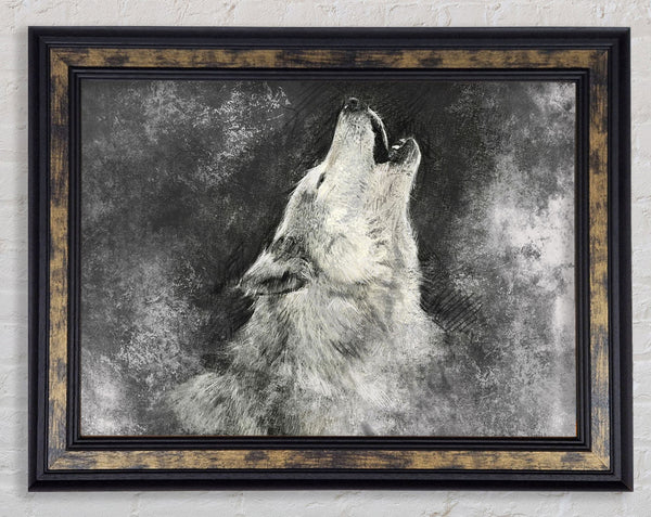 Howling Wolf Calling Framed Print