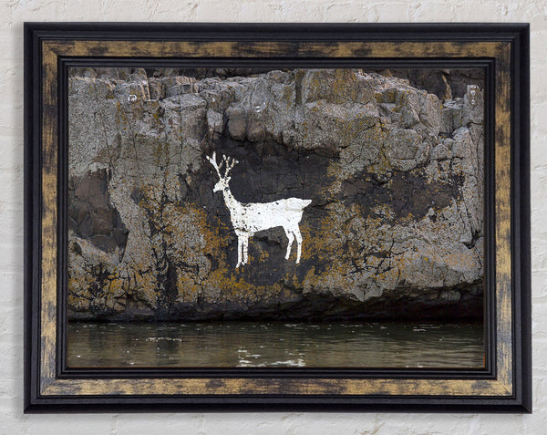Cave Man Deer Framed Print
