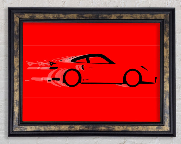 Red Porsche Blur Framed Print