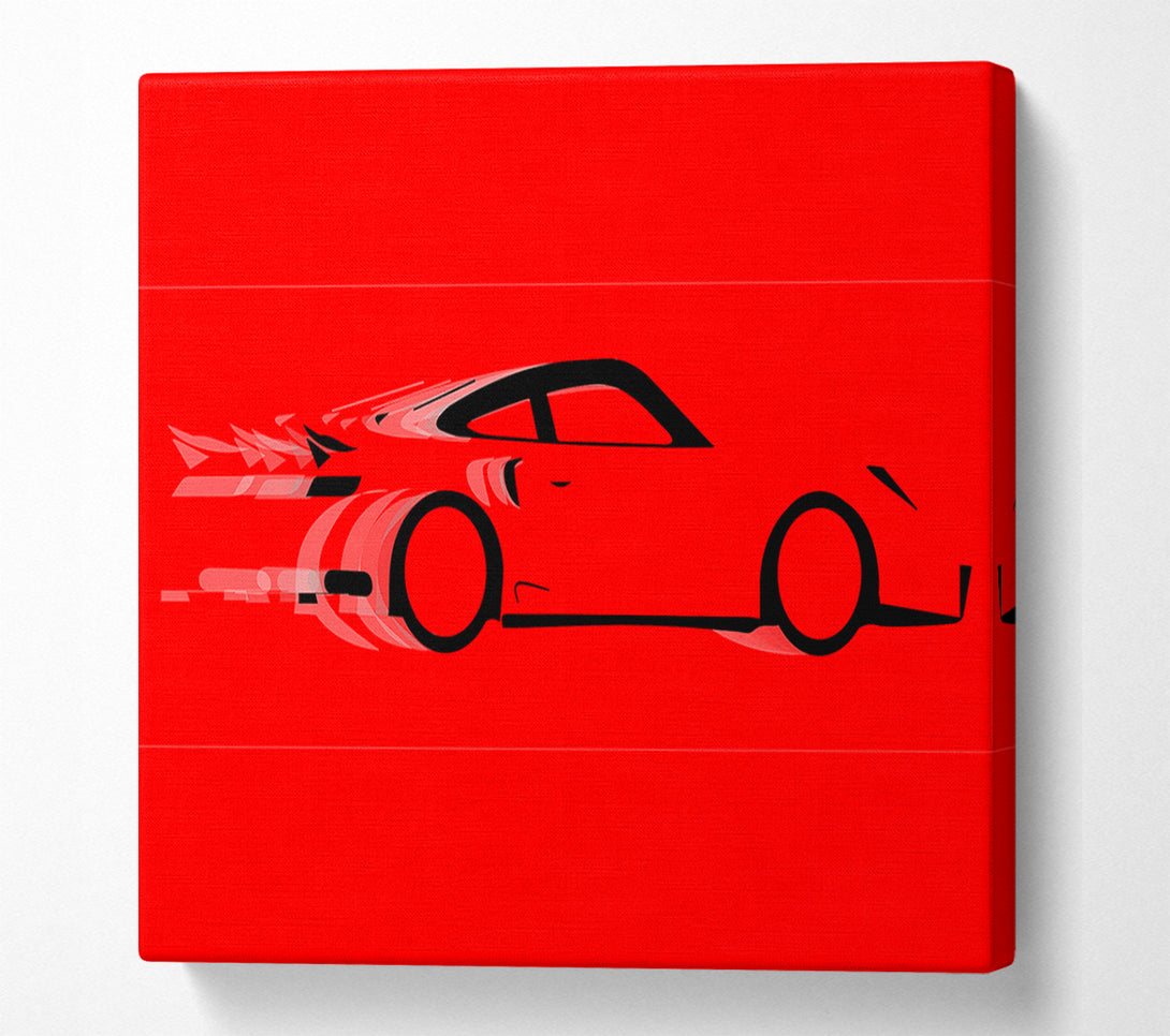  A Canvas Print of Red Porsche Blur Canvas Art