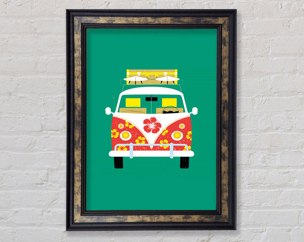 VW Camper Van Holiday Time Framed Print