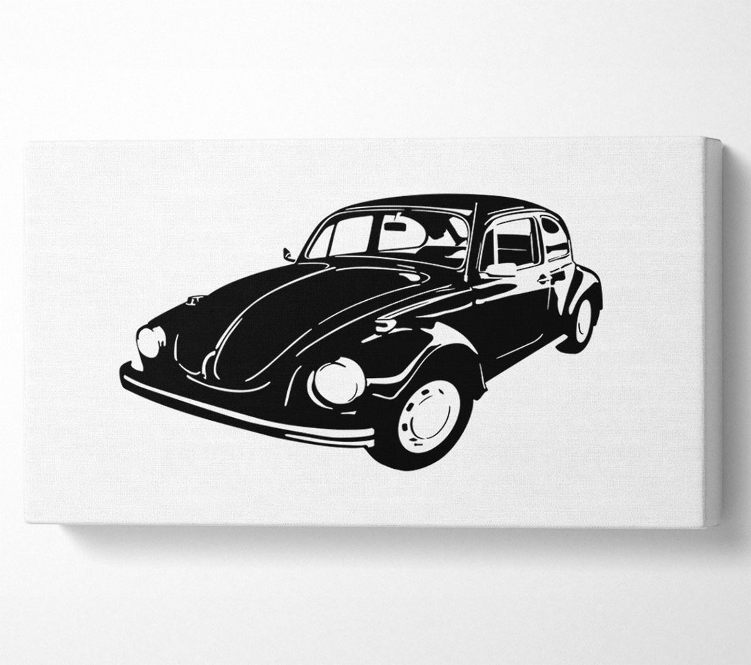  A Canvas Print of VW Beetle Black Canvas Print
