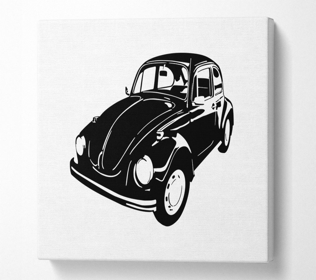  A Canvas Print of VW Beetle Black Canvas Print