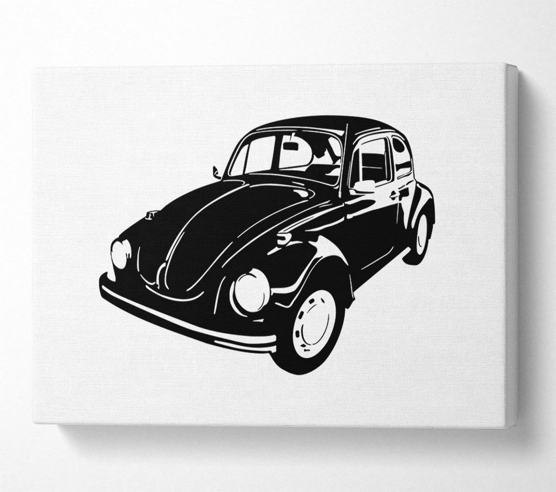  A Canvas Print of VW Beetle Black Canvas Print
