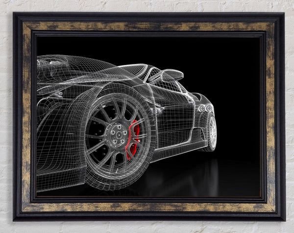 Wireframe 3 Framed Print