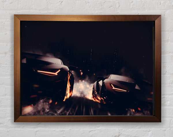 Blazing Wheel Drag Race Framed Print