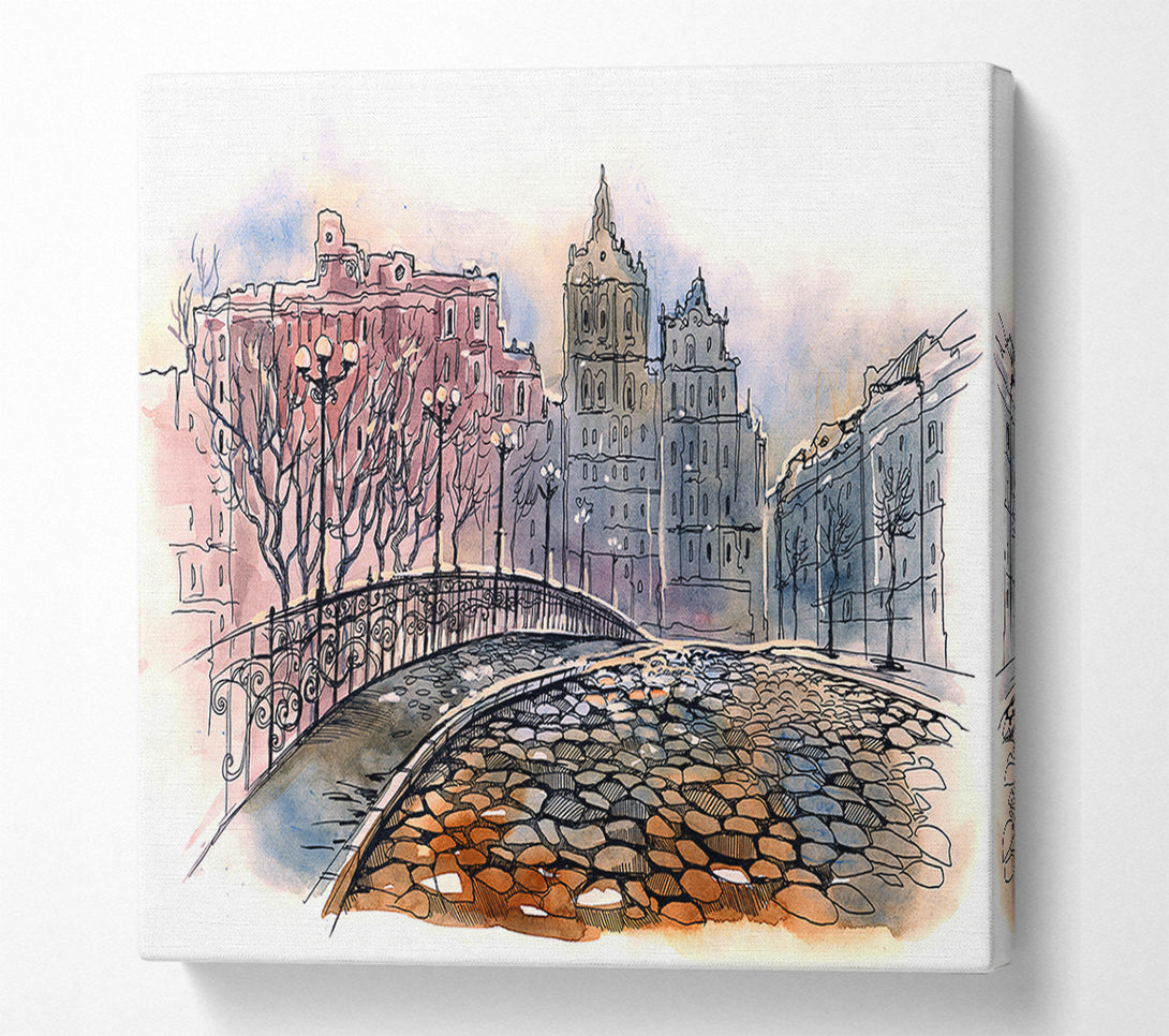  A Canvas Print of Cobbled Streets Canvas Wall Art