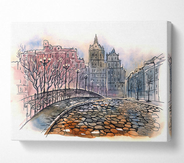  A Canvas Print of Cobbled Streets Canvas Wall Art