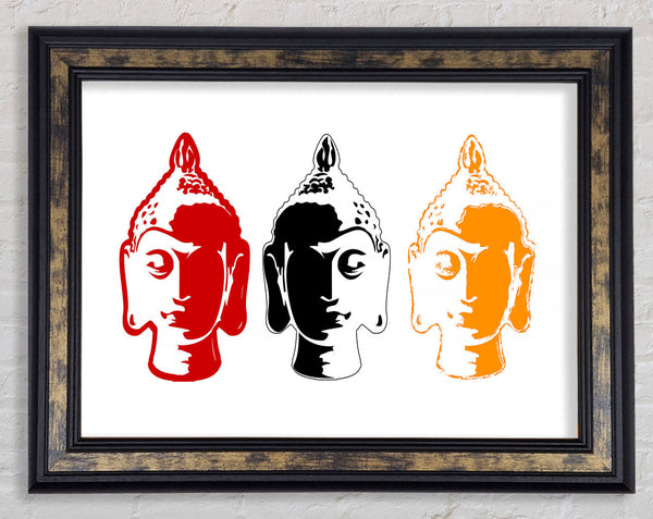 Buddha Heads Framed Print