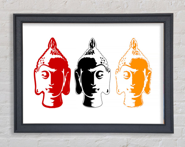 Buddha Heads Framed Print
