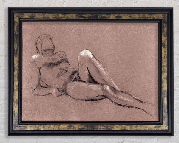 Drawing Of The Male Framed Print