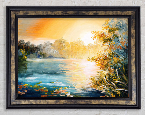 Sunset Water Glow Framed Print