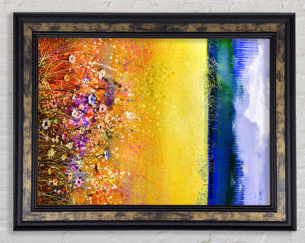 Wild Flower Wheatfield Framed Print