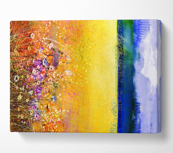  A Canvas Print of Wild Flower Wheatfield Canvas Print