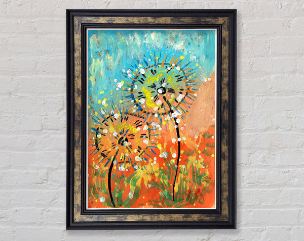 Dandelion Sparkle Framed Print