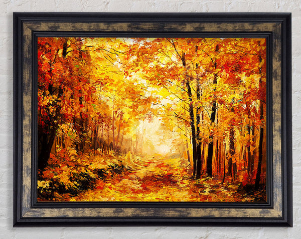 In The Depths Of The Golden Trees Framed Print
