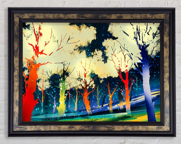 Disco Trees Framed Print