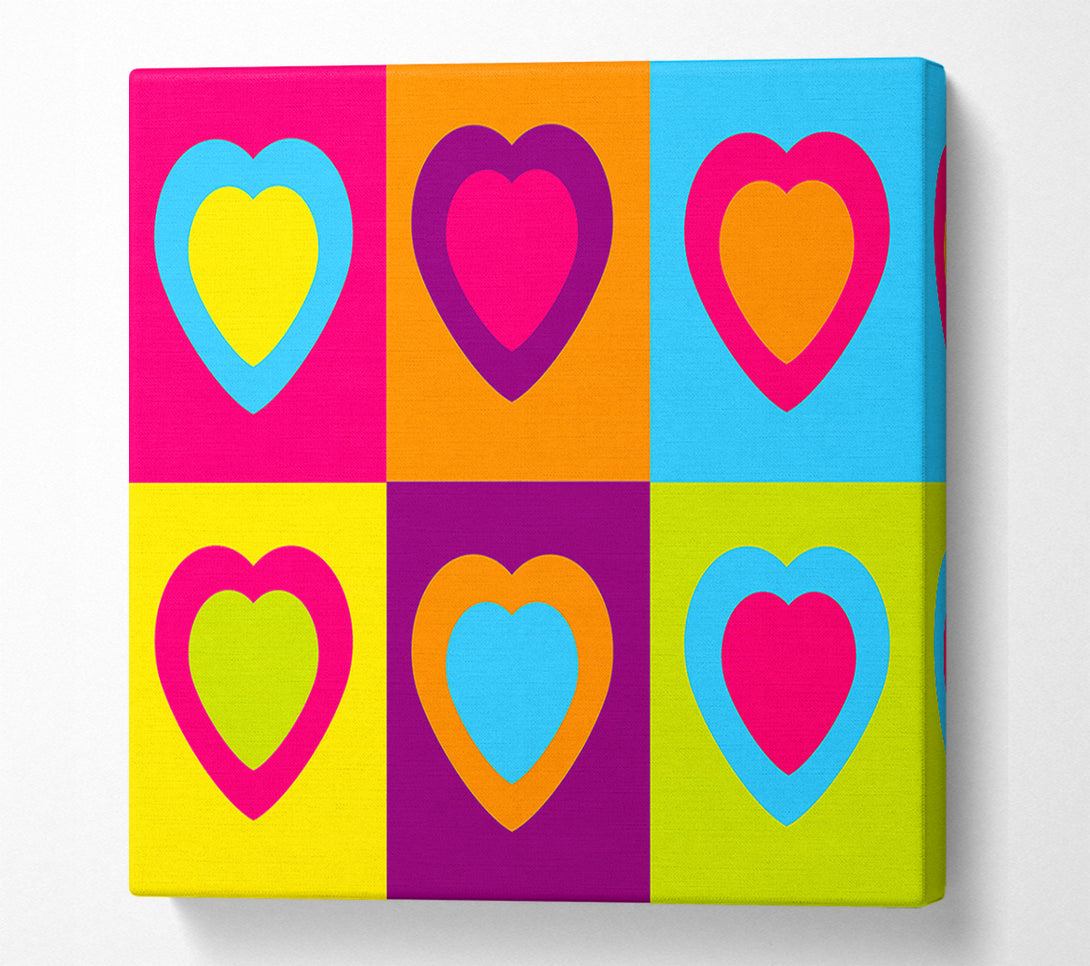  A Canvas Print of Six Hearts Canvas Wall Art