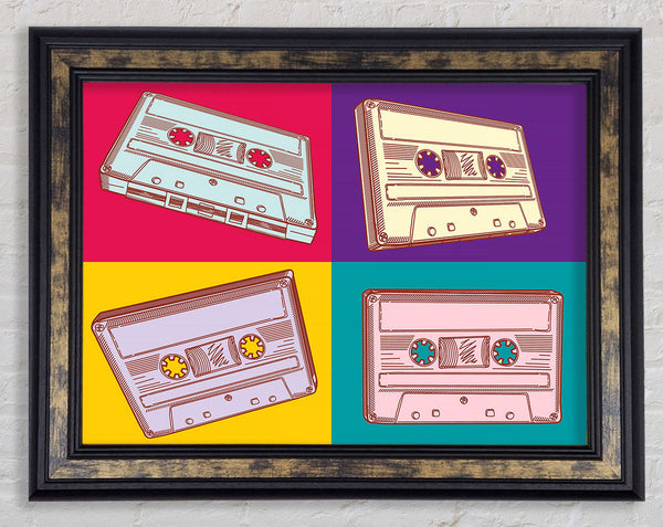 Retro Cassette Tapes Framed Print