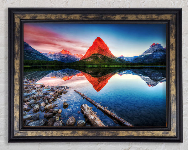Reflections Of the Mountain Peak Lake Framed Print