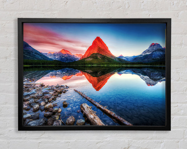 Reflections Of the Mountain Peak Lake Framed Print