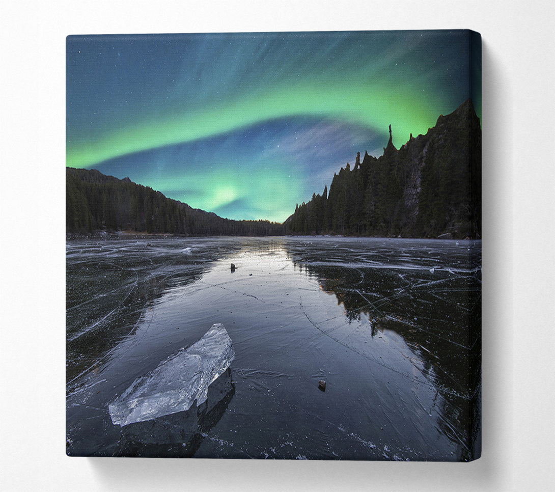  A Canvas Print of Northern Light Ice Waters Canvas Wall Art