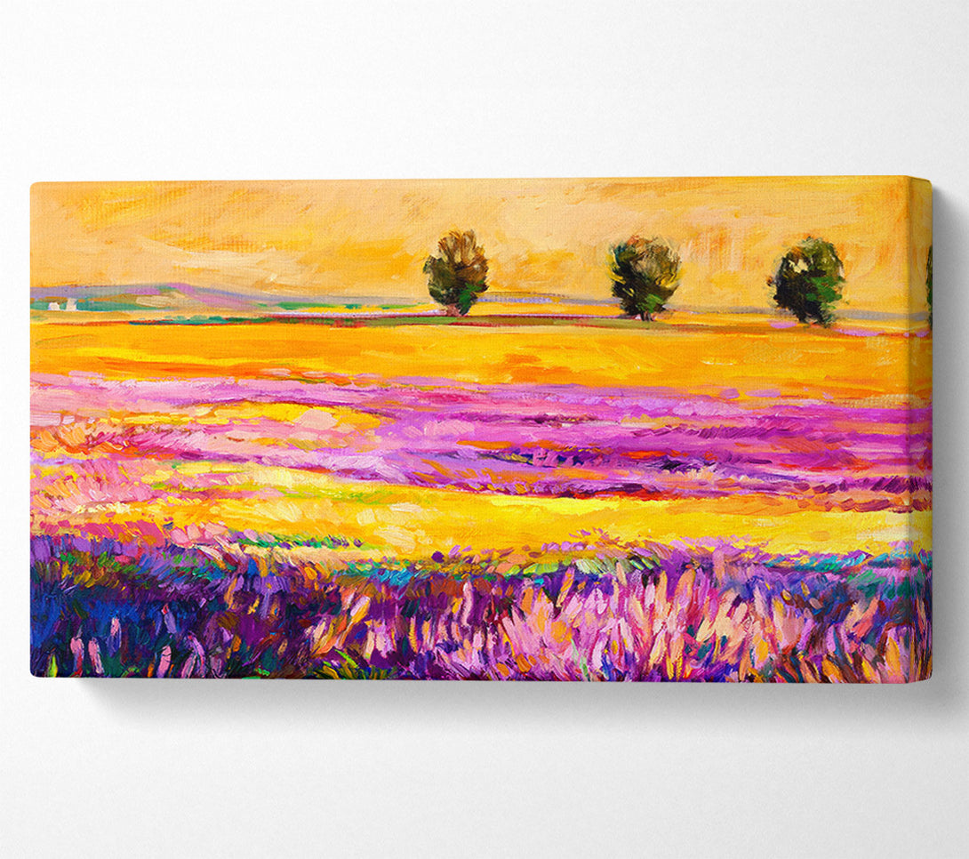  A Canvas Print of Pinks In A Field Of Gold Landscape Canvas Art