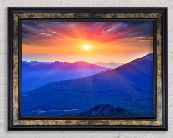 Sun Star Burst Framed Print