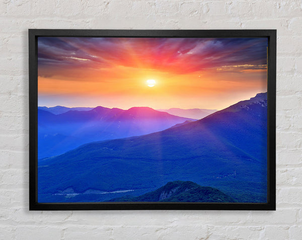 Sun Star Burst Framed Print