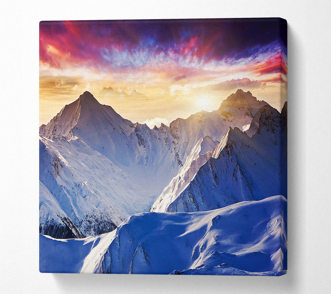  A Canvas Print of Snow Mountains 1 Canvas Wall Art