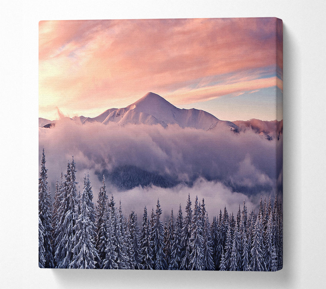  A Canvas Print of Mountain Winter Mist Canvas Print