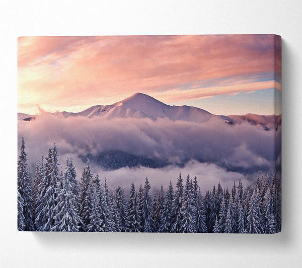  A Canvas Print of Mountain Winter Mist Canvas Print