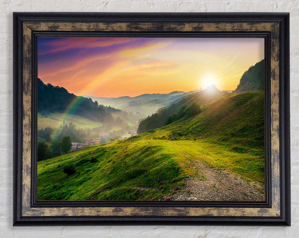 Green Rainbow Haze Framed Print