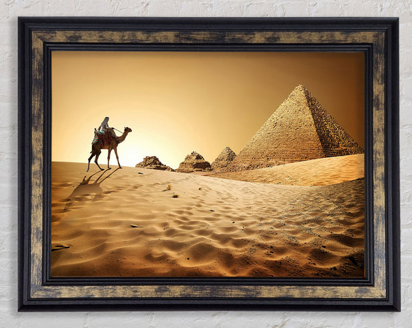 Caramel Camel Pyramids Framed Print