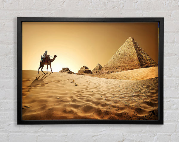Caramel Camel Pyramids Framed Print