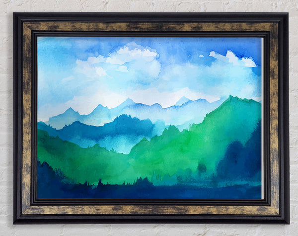 Distant Green Hills Framed Print