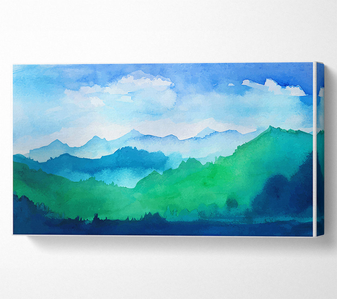  A Canvas Print of Distant Green Hills Canvas Art