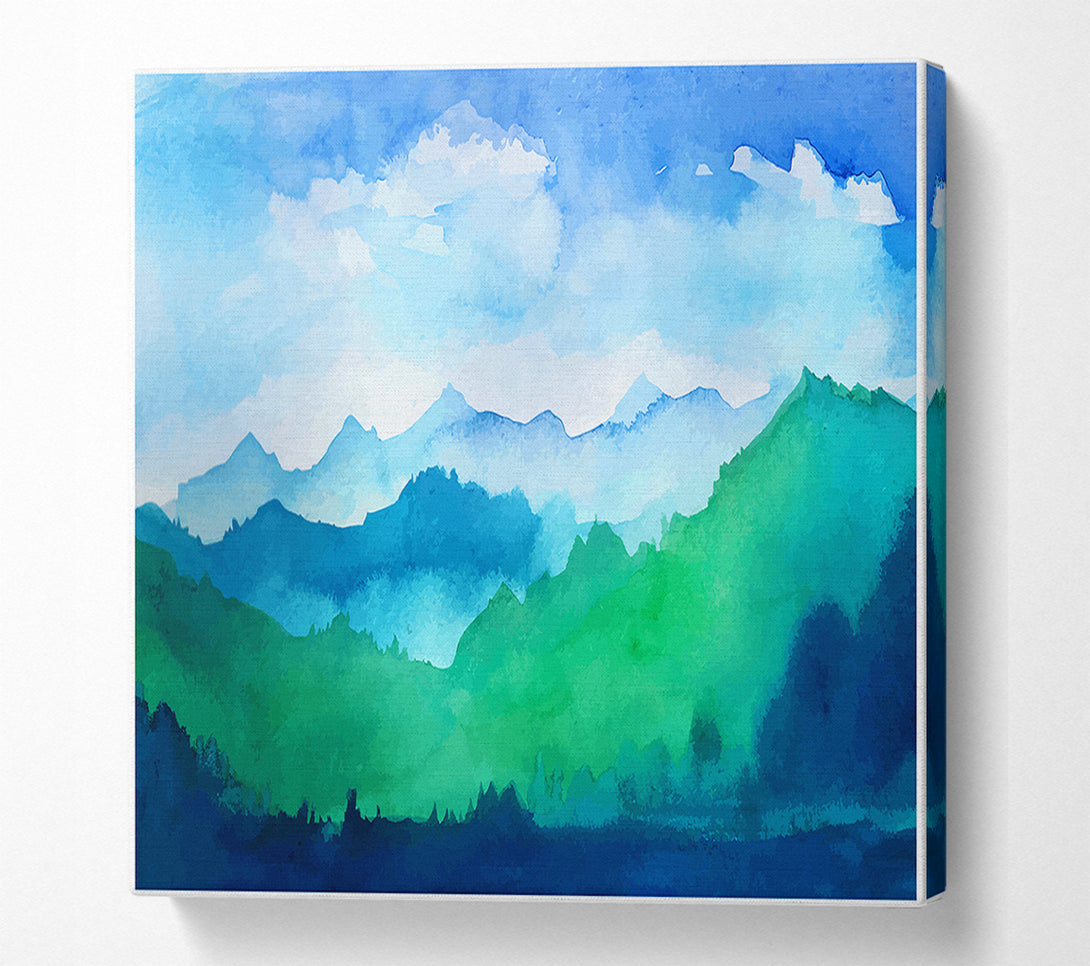  A Canvas Print of Distant Green Hills Canvas Art